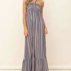 Boho Blue-Adjustable Neck Maxi